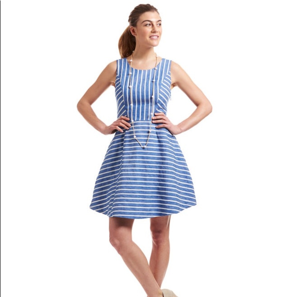 Vineyard Vines Cotton Linen Striped Dress